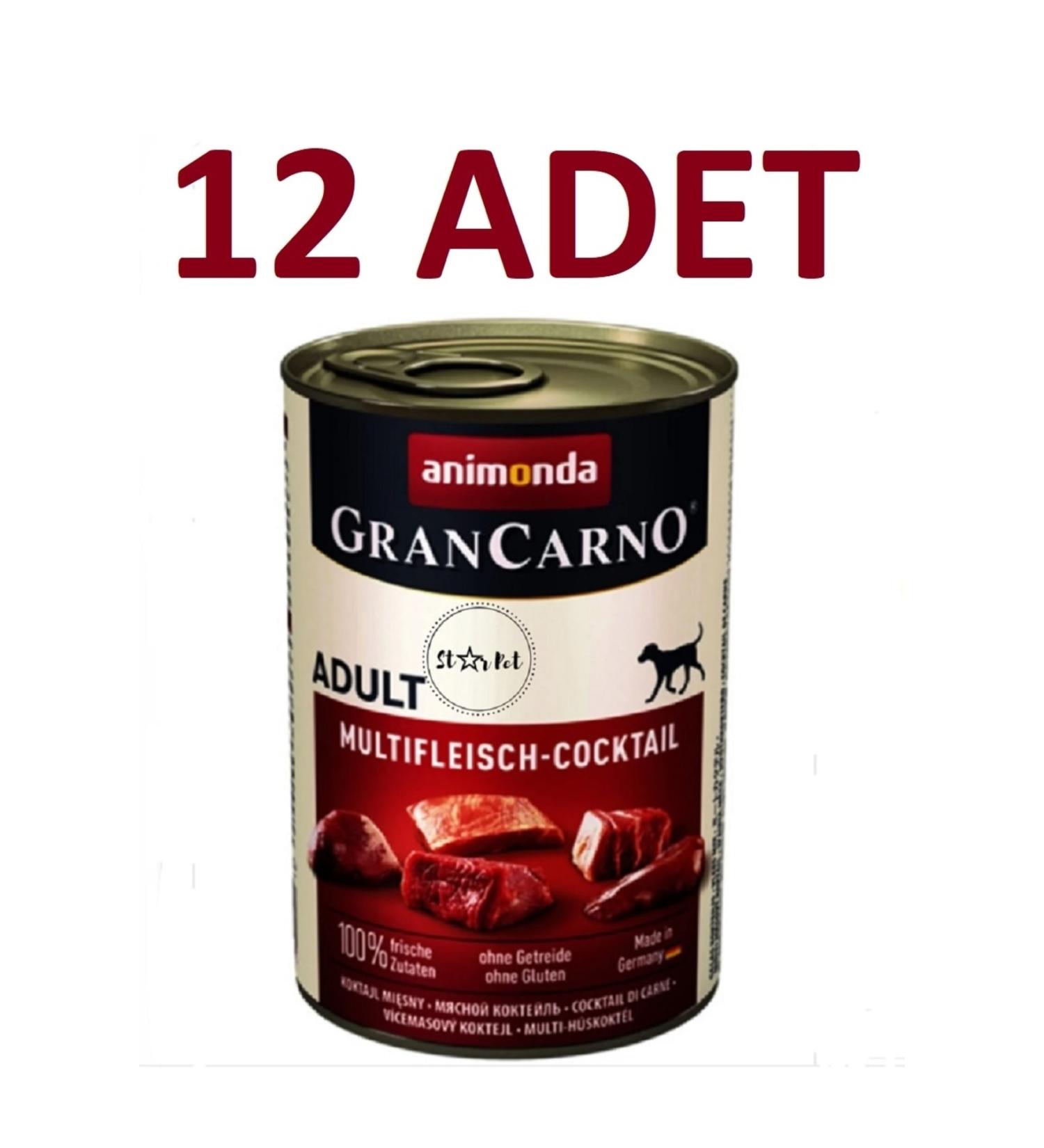 Animonda Grancarno Multifleisch Cocktail Mixed Meat Dog Canned Food 400 Gr X 12 Pieces