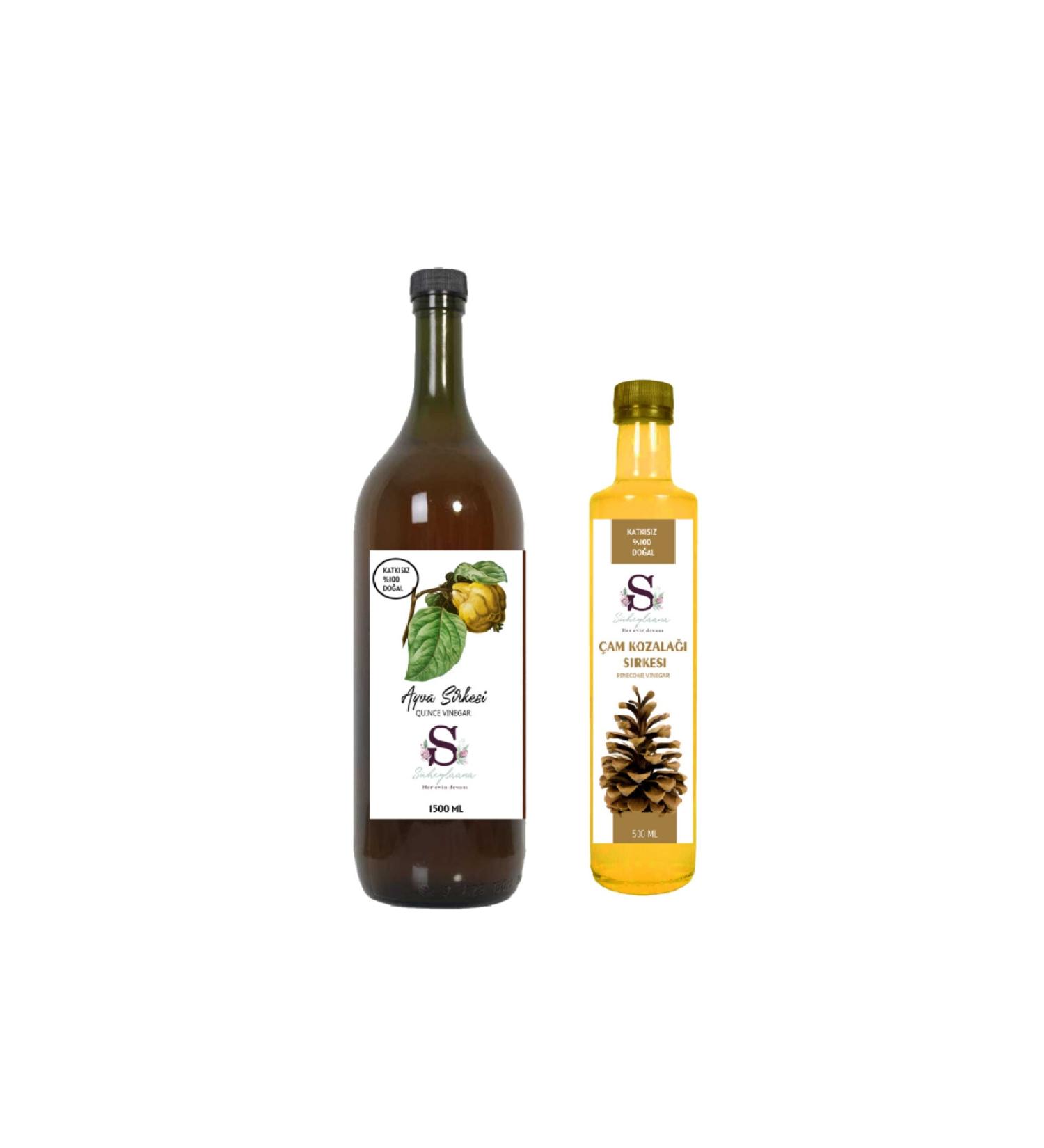 S heylaana Natural Quince Vinegar 1500 Ml - Natural Pine Cone Vinegar 500 Ml