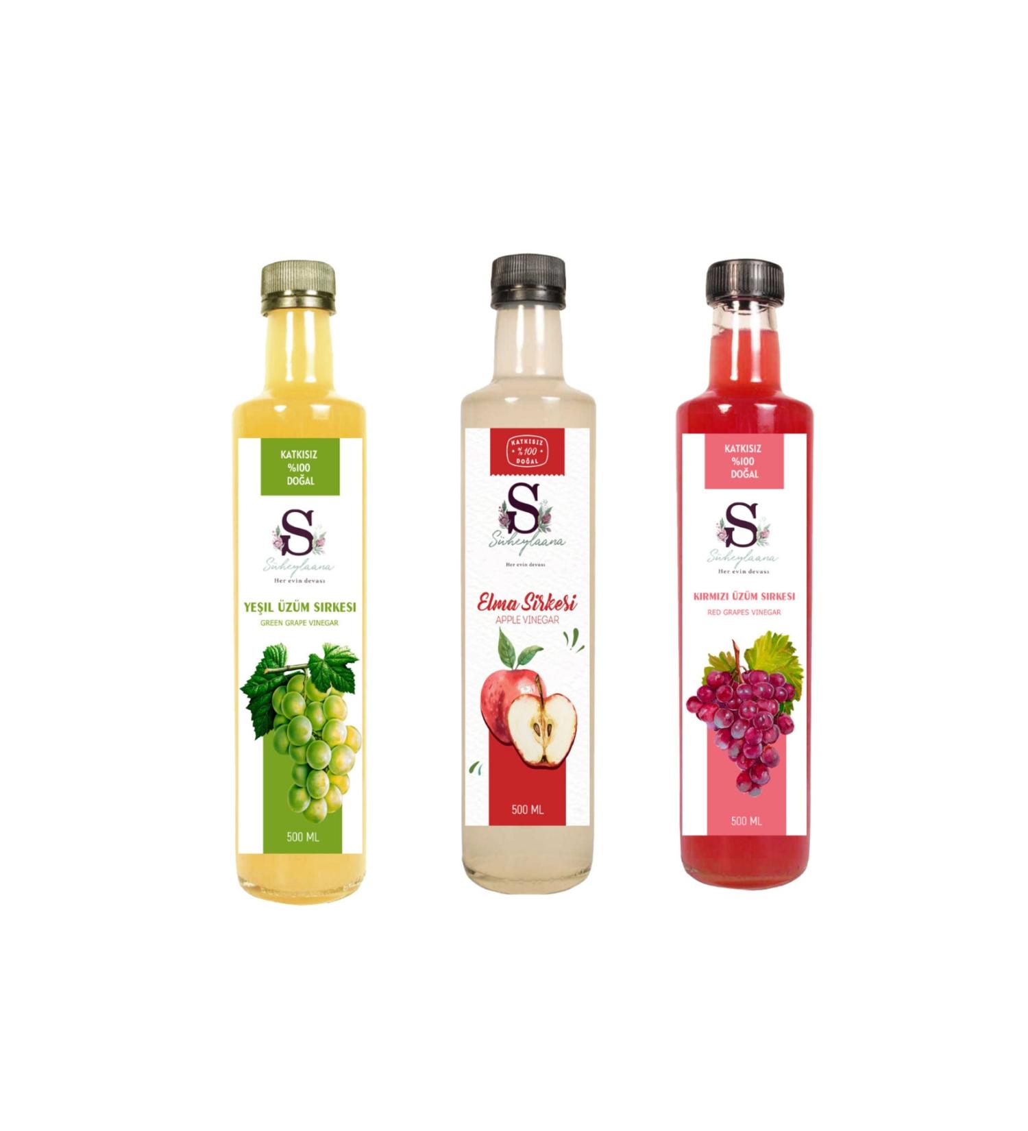 Suheylaana Natural Green Grape Apple and Red Grape Vinegar 500 Ml