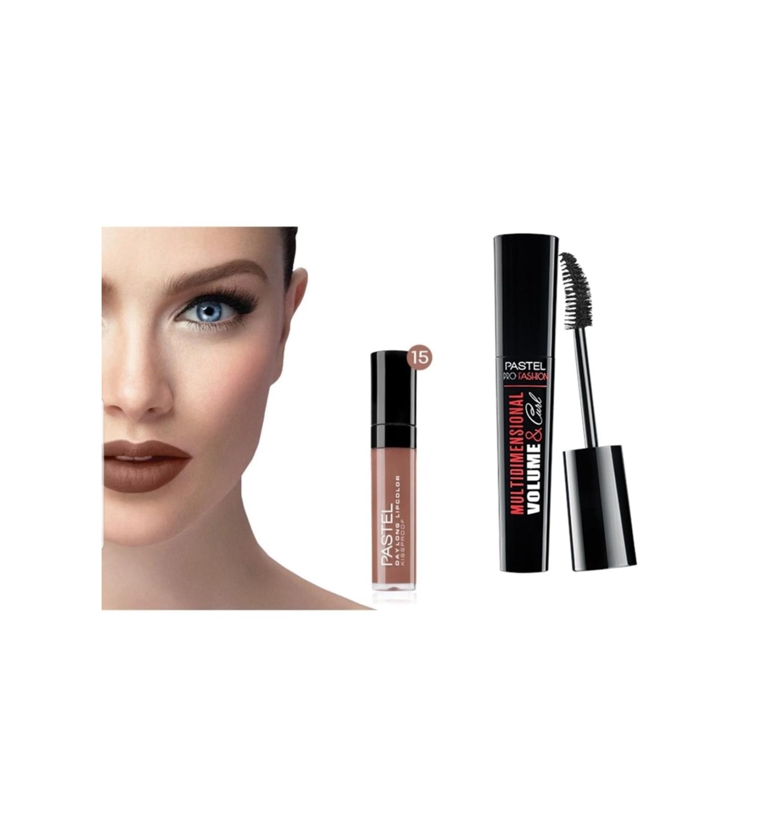 Pastel Daylong Matte Liquid Lipstick 15 + Multidimentional Volume Curl Mascara