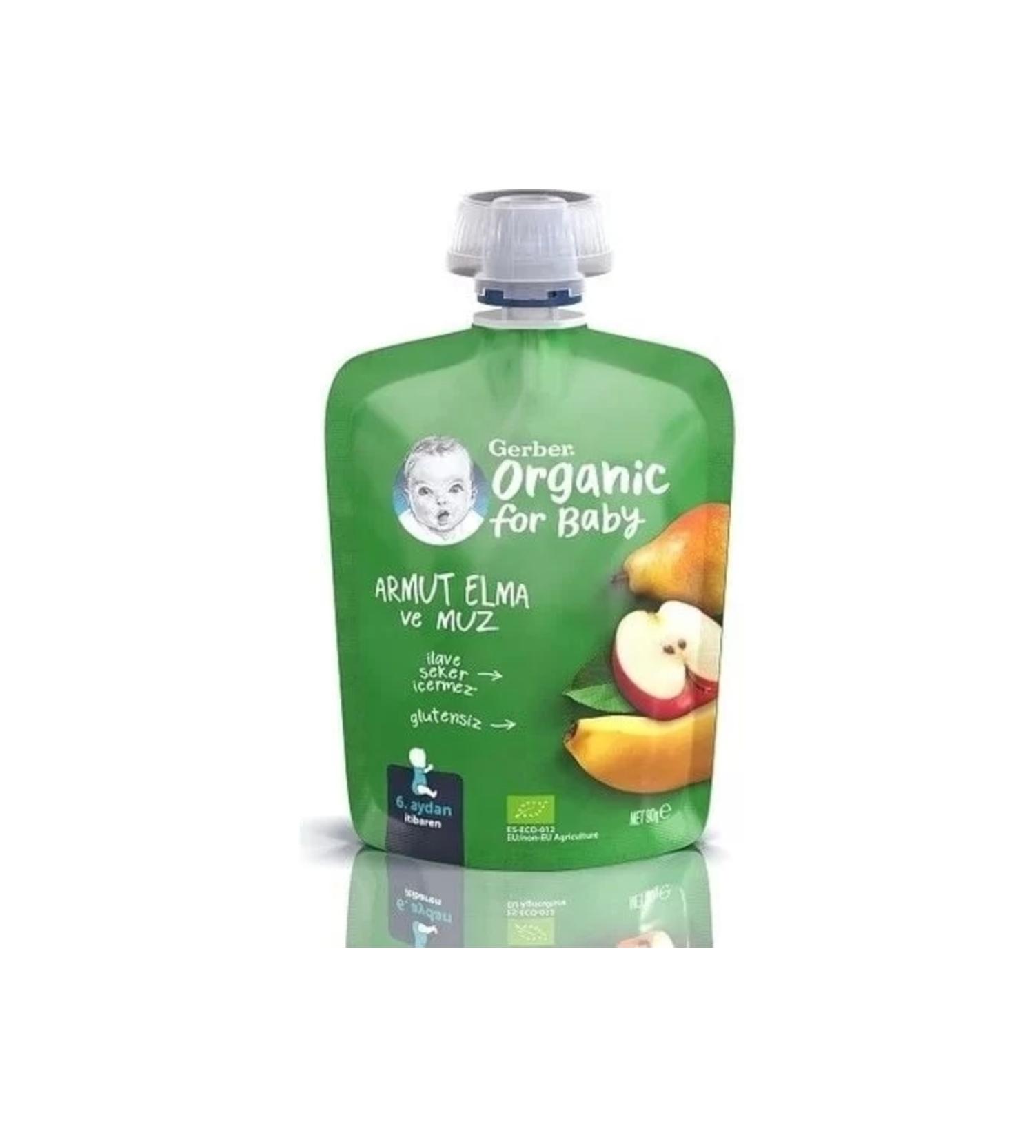 Gerber Organic Pear Apple and Banana Puree 90gr