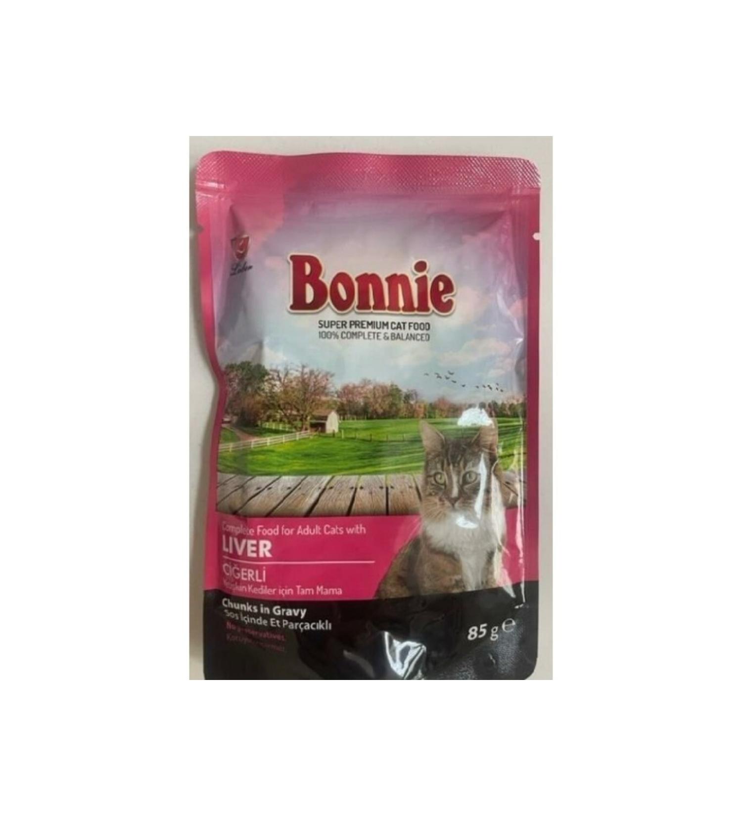 Bonnie 85 gr 10-Piece Liver Cat Wet Food Pouch 10 Pieces