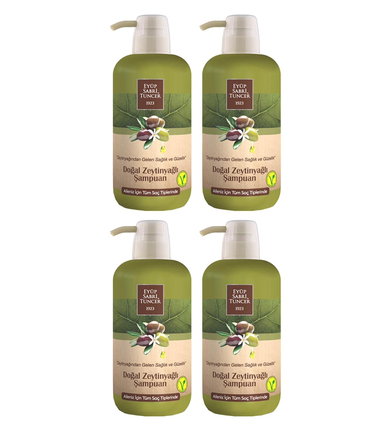Ey p Sabri Tuncer 4 Pieces Natural Olive Oil Shampoo 600 Ml