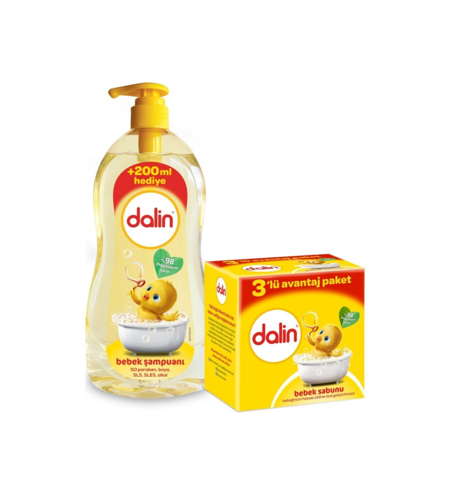 Dalin Shampoo Classic 900 ml Soap 100 gr 3 Pcs