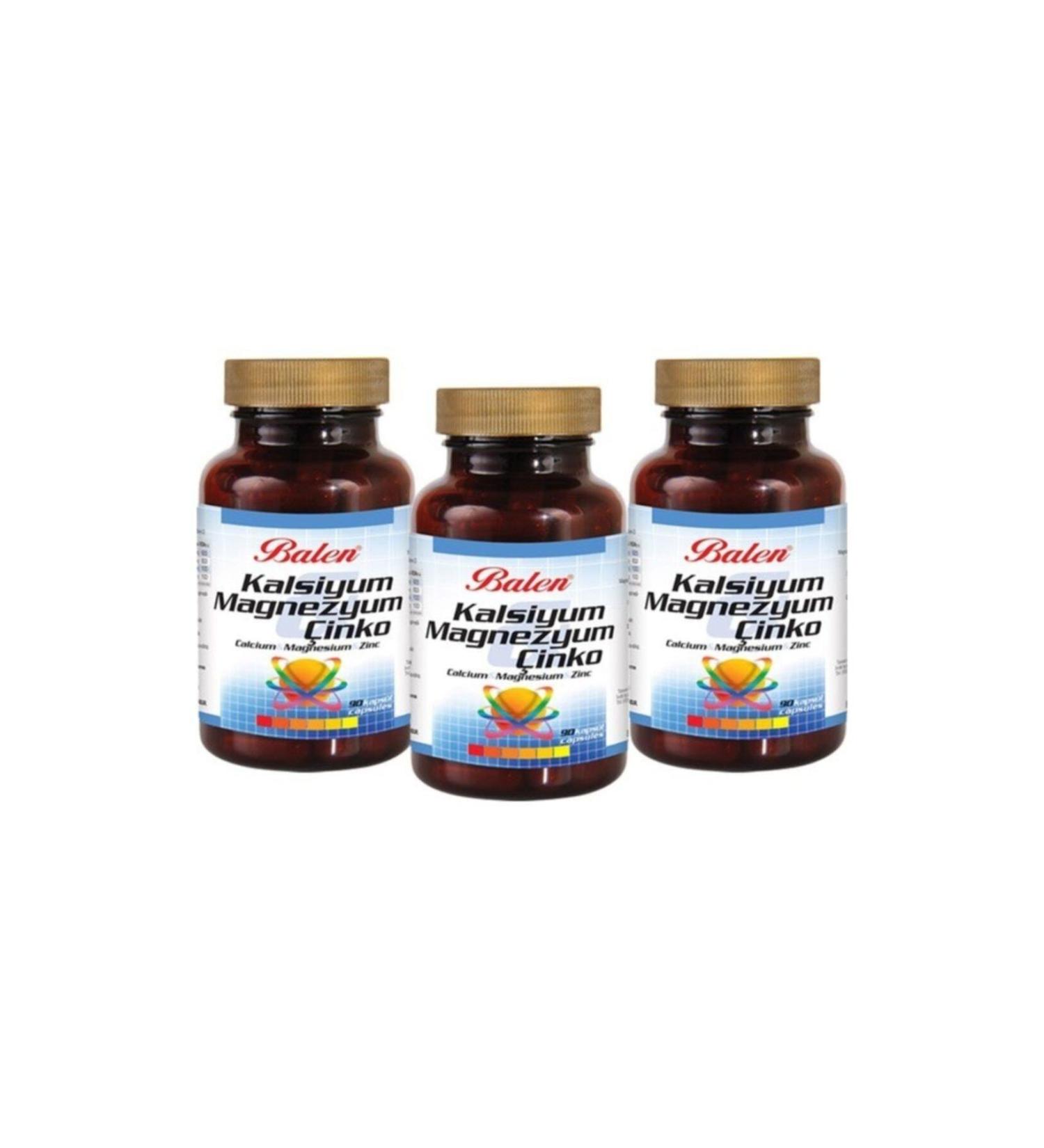Balen Calcium Magnesium Zinc 90 Capsules 3 Pieces