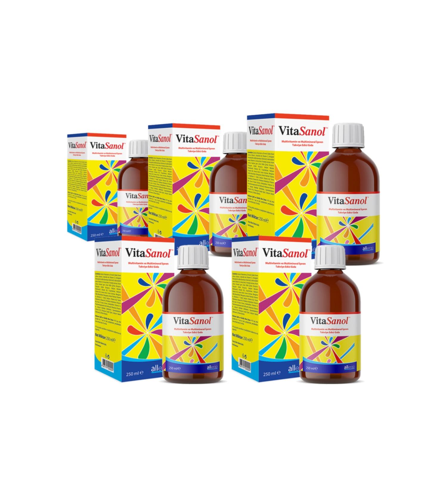 Allergo Vitasanol Multivitamin Syrup 250 ml x 5 Pcs