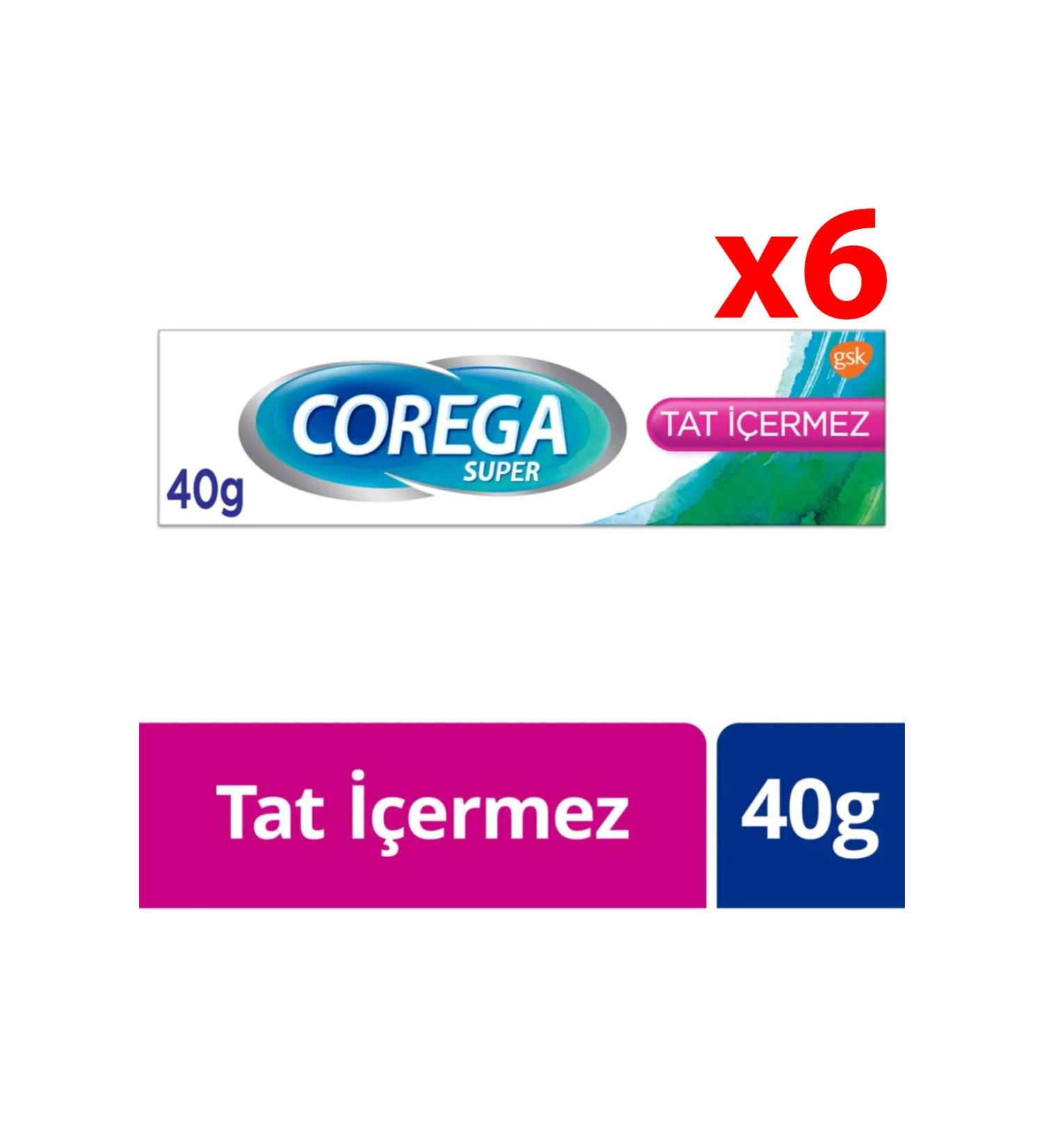 Corega Flavor Free Denture Adhesive Cream 40gr - 6 Pieces