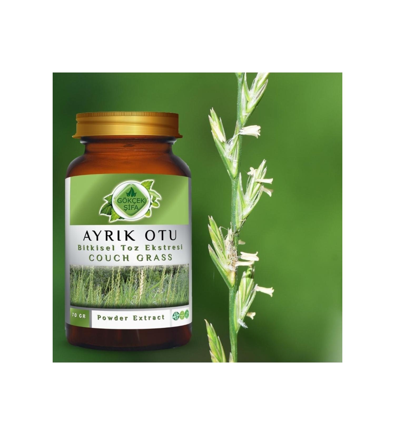 Gokcek Healing Couch Grass Powder Extract 70 gr Glass Jar