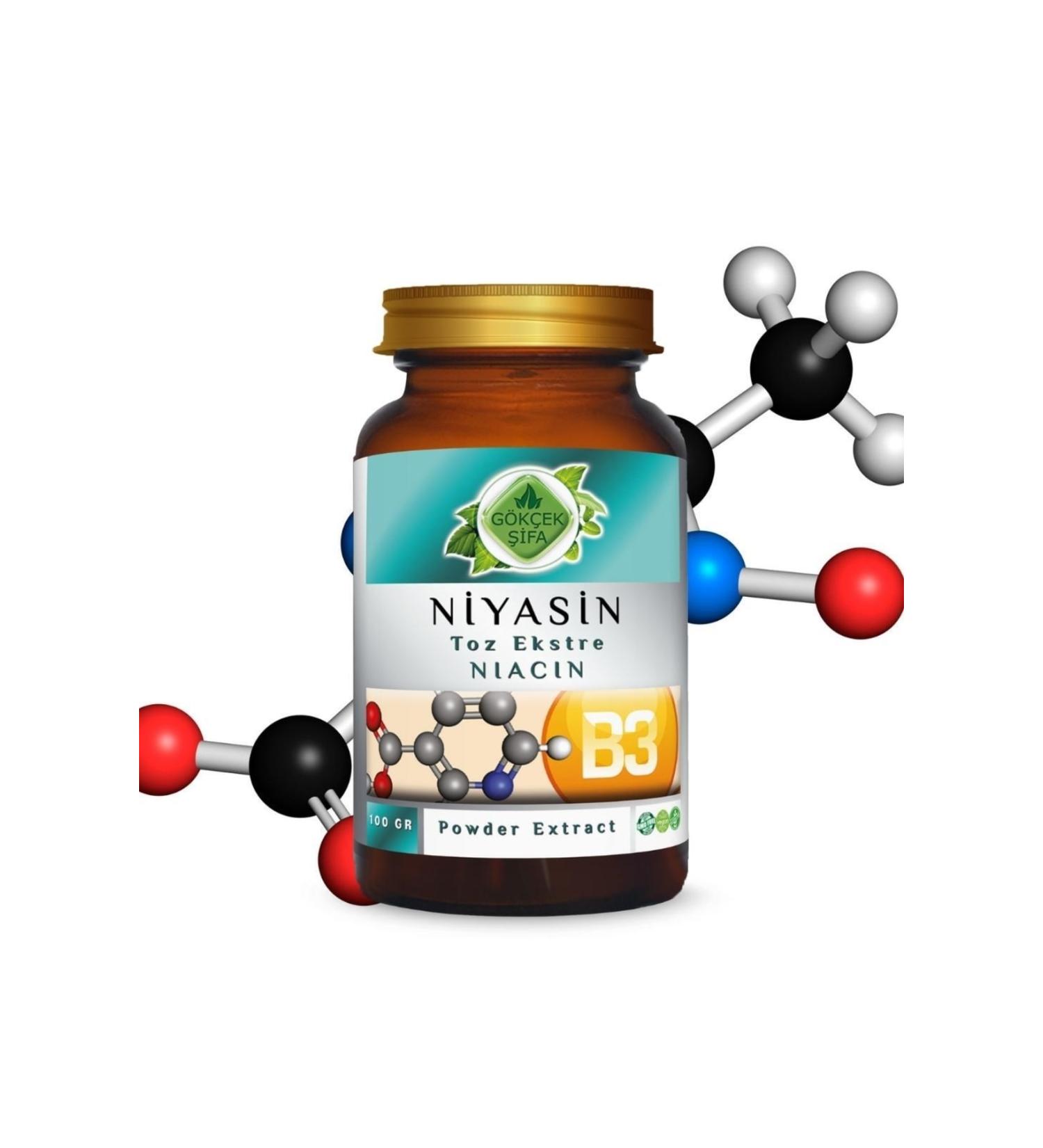 Gokcek Healing Niacin Powder Extract 100 Gr. Glass Jar