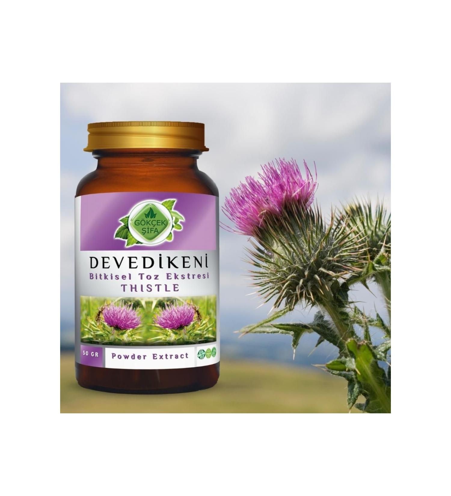 Gokcek Healing Milk Thistle Powder Extract 50 Gr. Glass Jar - Buy Online on GoSupps.com
