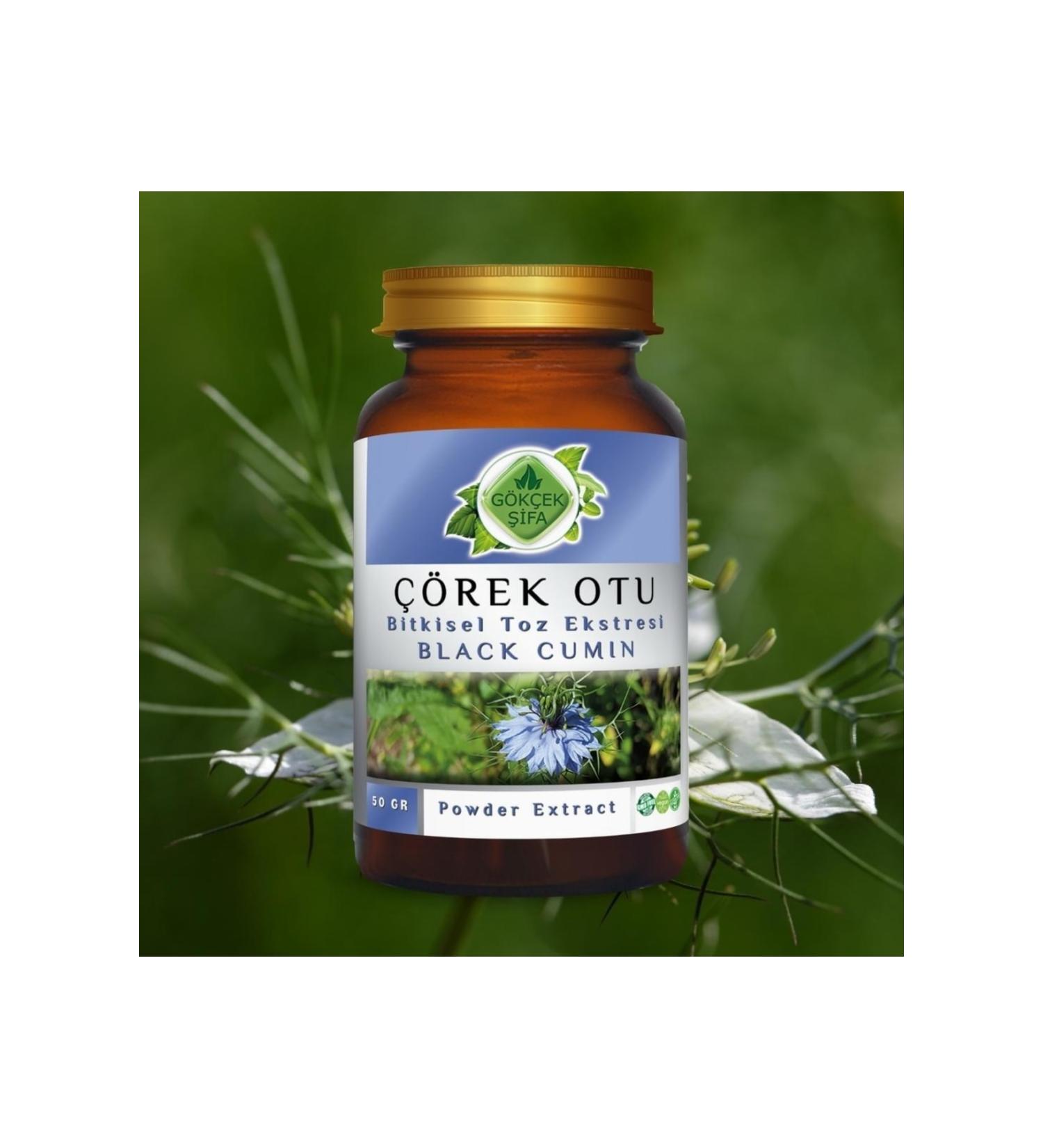 Gokcek Healing Black Cumin Powder Extract 50 Gr. Glass Jar