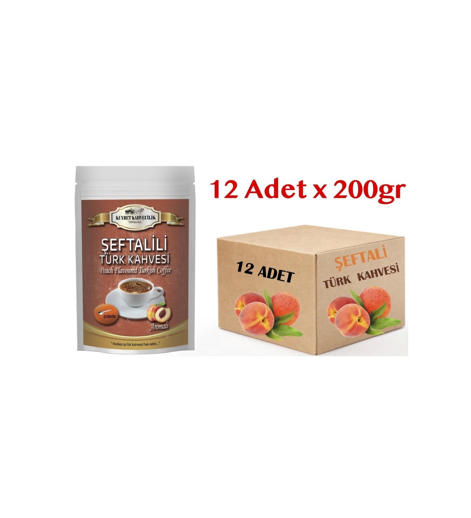 KUYBET 12x200 Gr Peach Flavored Turkish Coffee