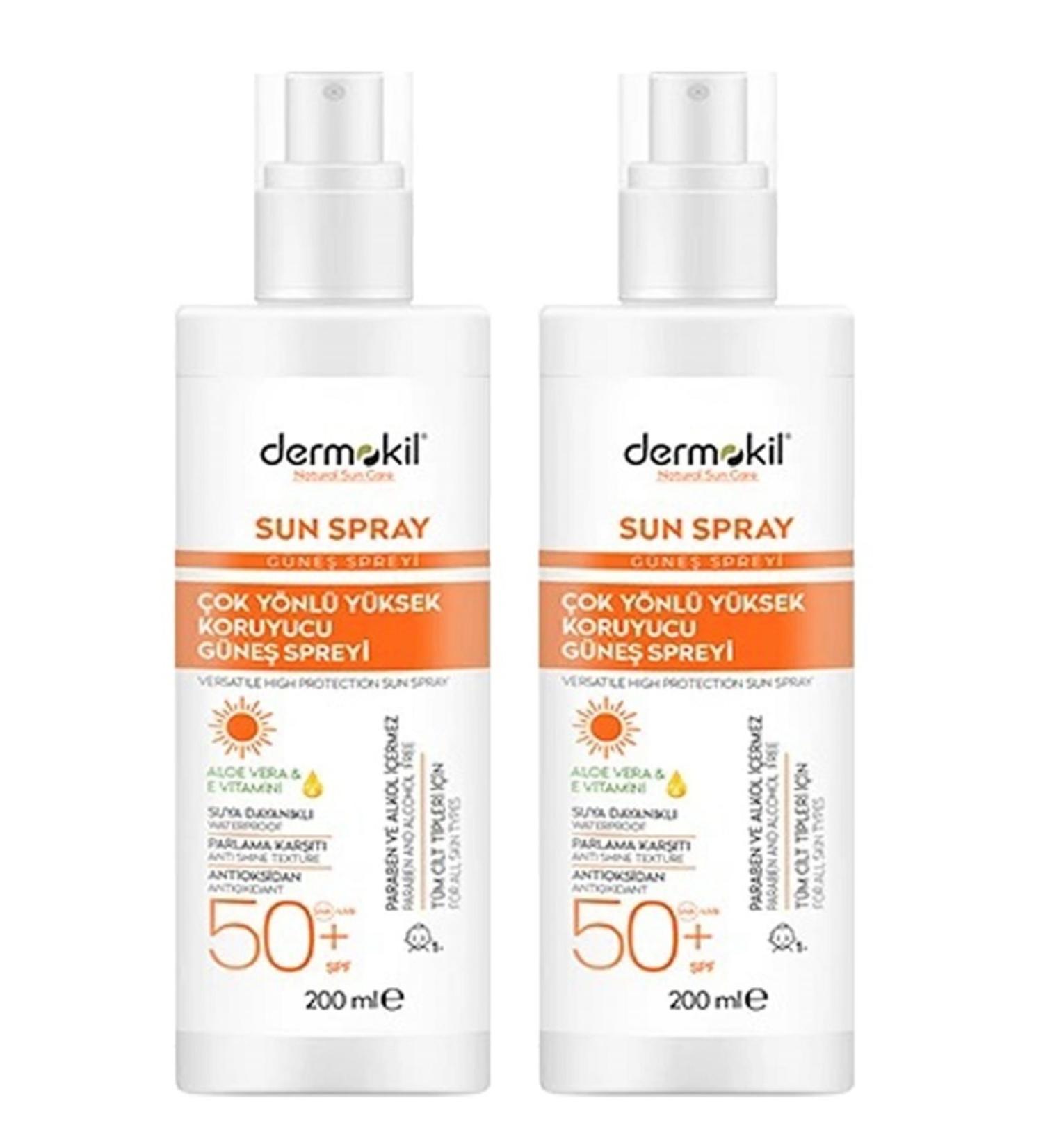 Dermokil Multi-Purpose High Protection Sun Spray 50spf 200ml X 2 Pieces