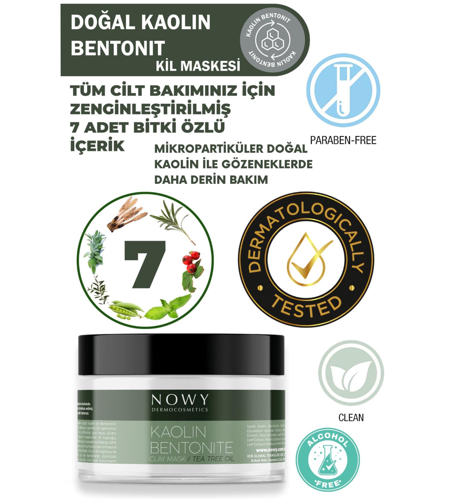 nowy Natural Clay Mask (KaolinBentonite)Facial Peeling-Pore Tightening-Acne & Anti-Acne-Facial CareMask - Buy Online on GoSupps.com