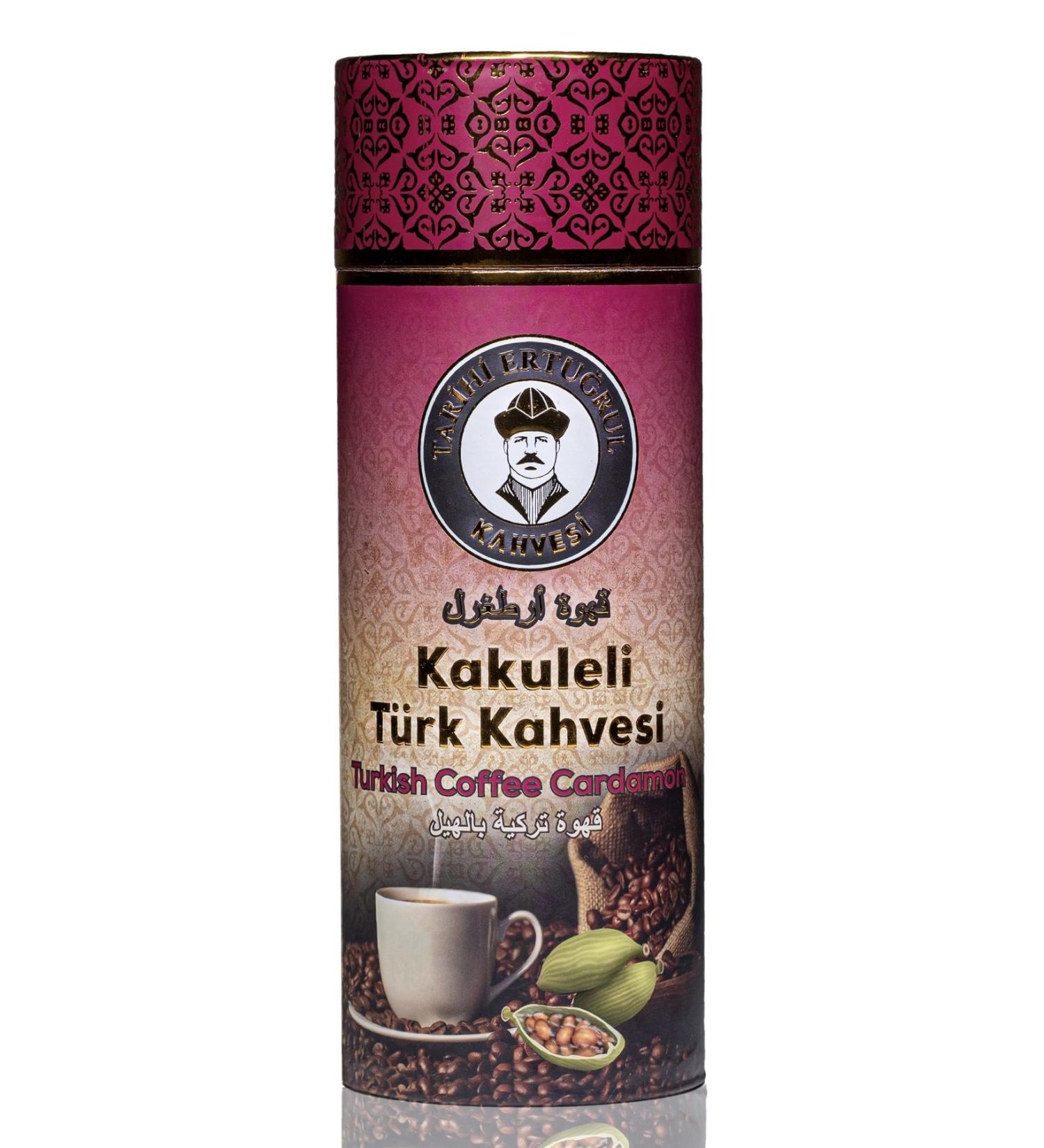 Historical Ertu rul Coffee Cardamom Turkish Coffee Cylinder Box 1000 G