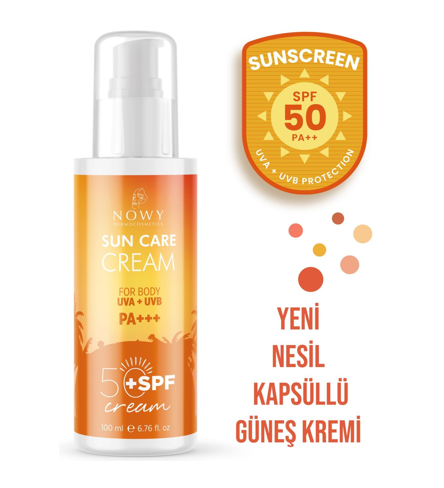 nowy Spf 50 Uvb and Uva High Protection Face & Body Sun Cream Anti-Stain (Niacinamide Arbutin) 100ml - Buy Online on GoSupps.com