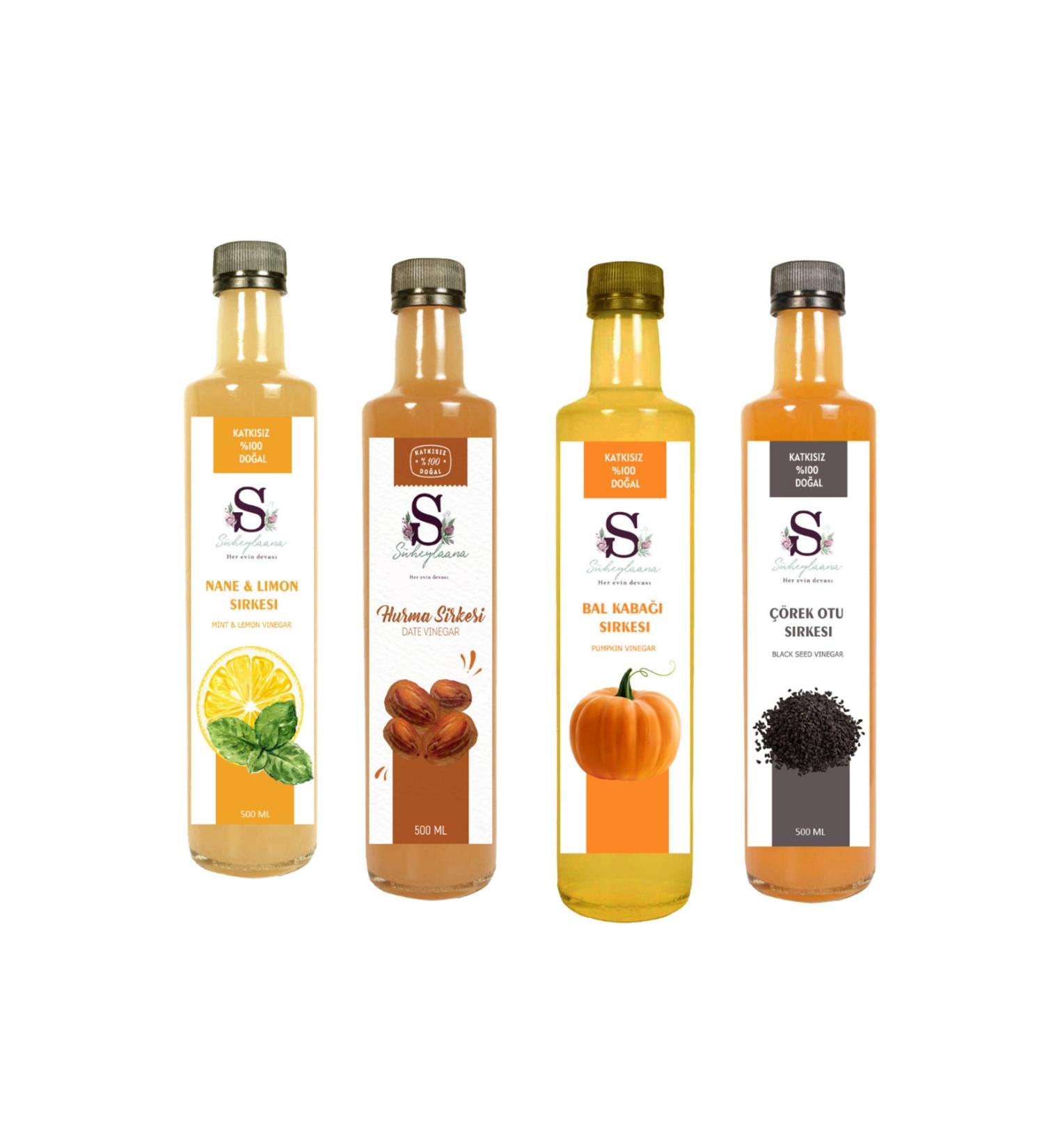 S heylaana Natural Mint & Lemon Date Pumpkin and Black Cumin Vinegar 500 Ml