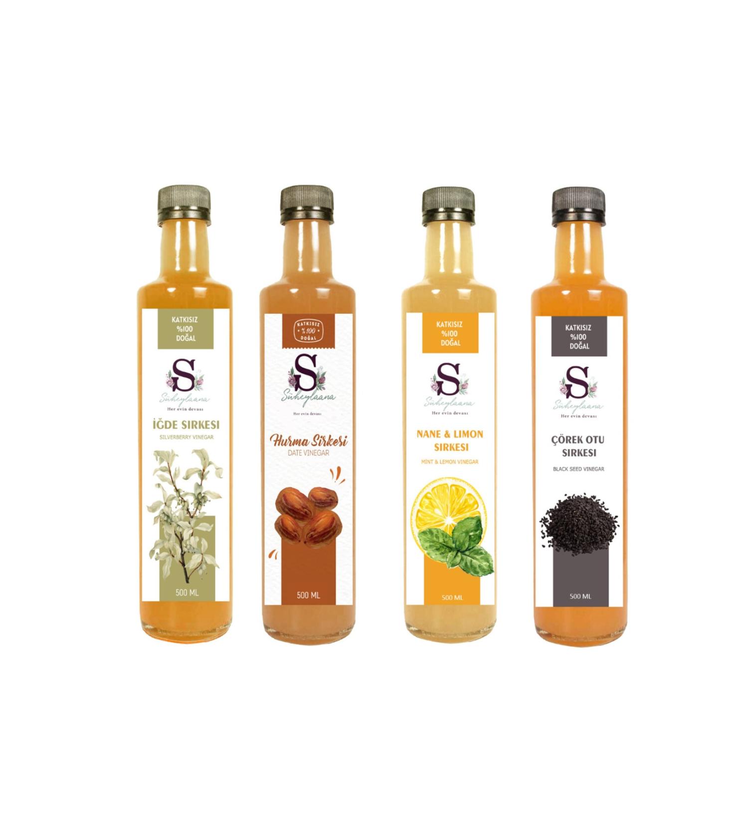 S heylaana Natural Oleaster Date Mint & Lemon and Black Cumin Vinegar 500 Ml