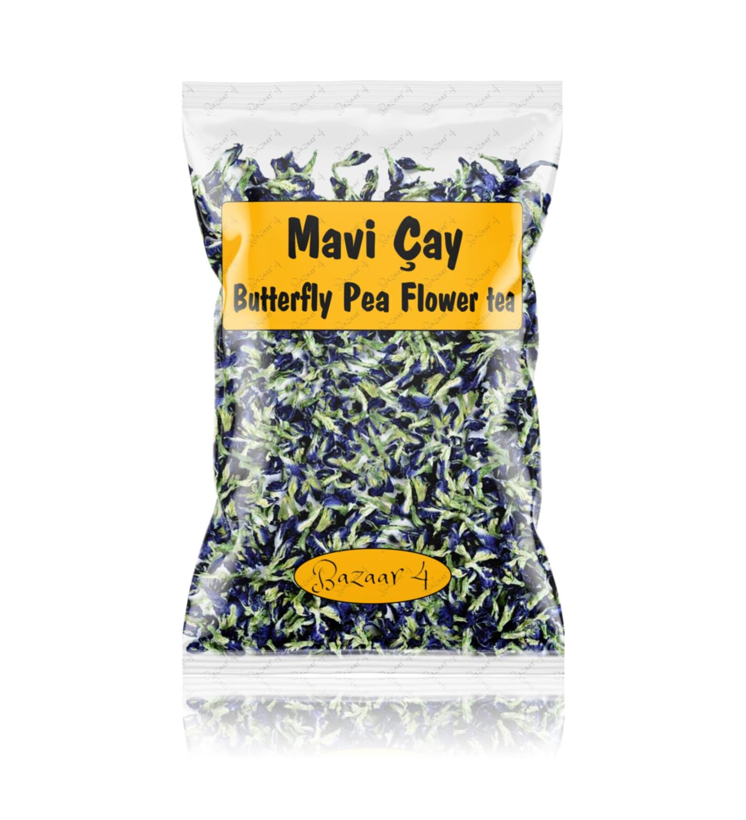 BAZAAR 4 Blue Tea (Butterfly Pea Flower Tea) Blue Butterfly Ivy Tea 70 Gr