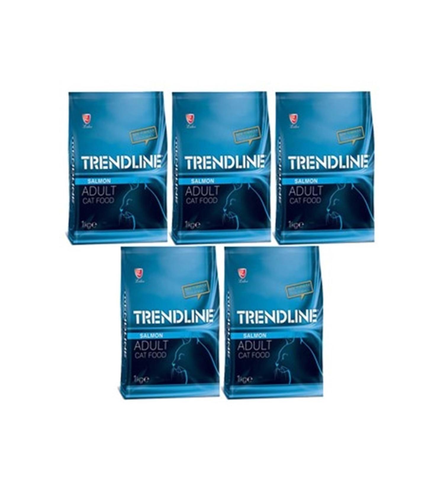 Trendline Adult Cat Food with Salmon 1 Kg X 5 Packs