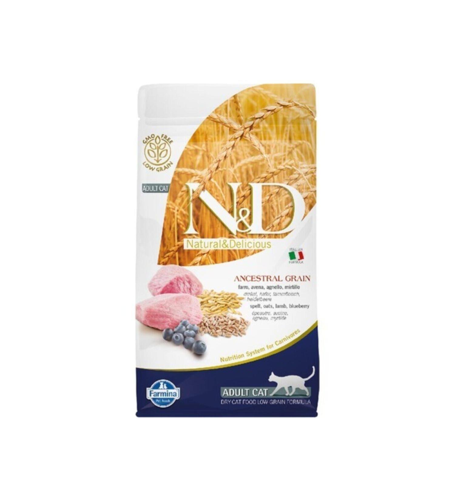 N & D Nd Low Grain Lamb Blueberry Adult Cat Food 1.5 Kg