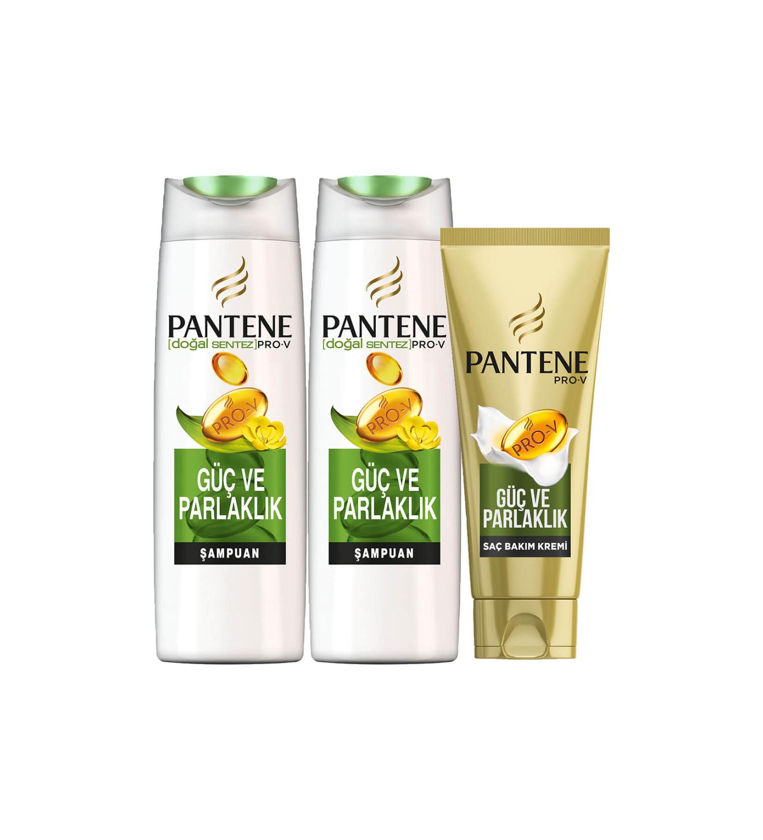 Pantene Natural Synthesis Power and Shine 2 x 500 ml Shampoo + 200 ml 3 Minute Miracle Hair Care Conditioner - Buy Online on GoSupps.com