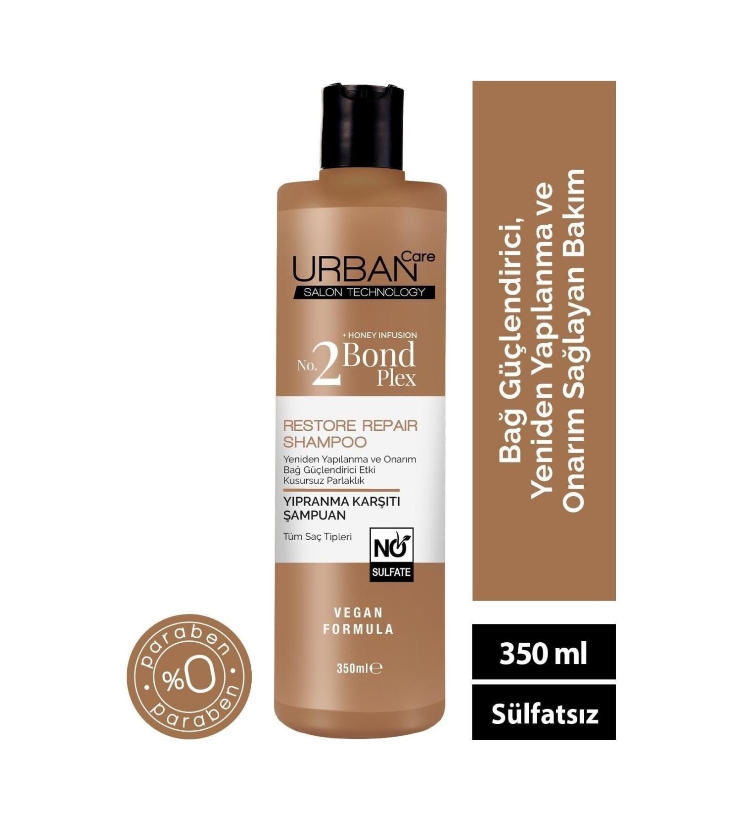 Urban Care Anti-Wear Sulfate-Free No:2 Hair Care Shampoo 350ml...(bond Plex Restore Repair) - Buy Online on GoSupps.com
