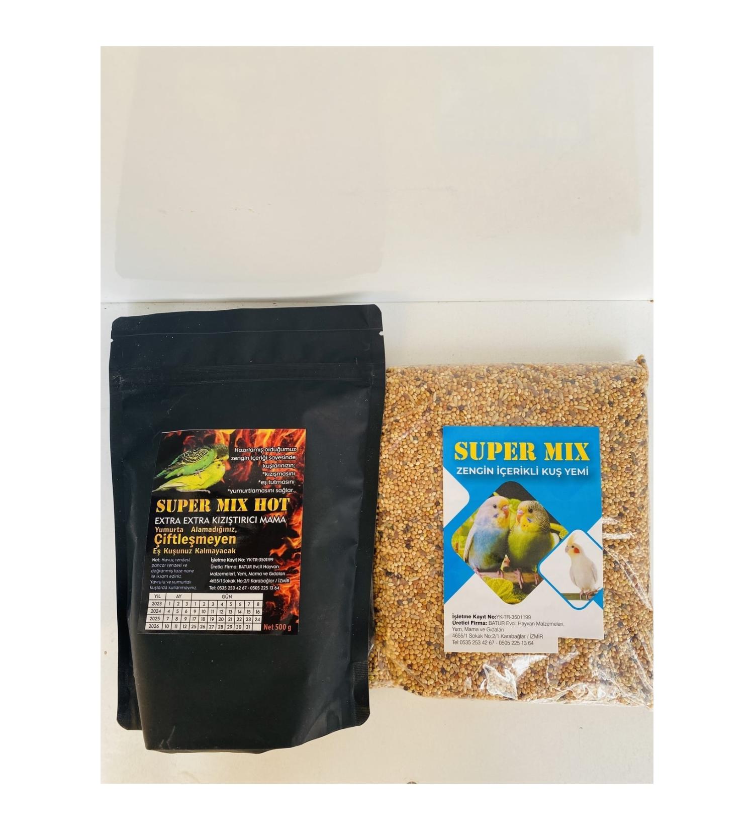 SUPER MIX Heater Food (500 Grams) and Rich Content Bird Food (500 Grams) Duo