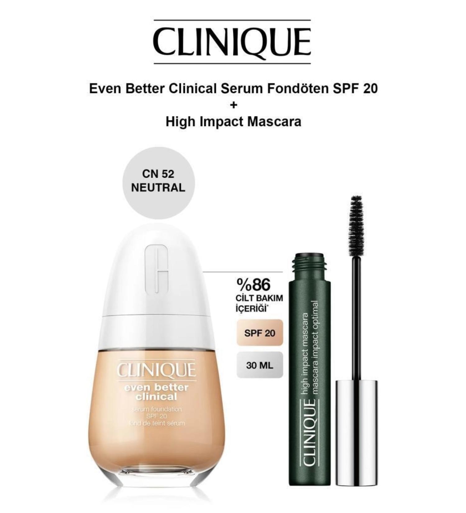 Clinique Even Better Clinical Serum Foundation Cn52 Neutral -high Impact Mascara Set - Buy Online on GoSupps.com