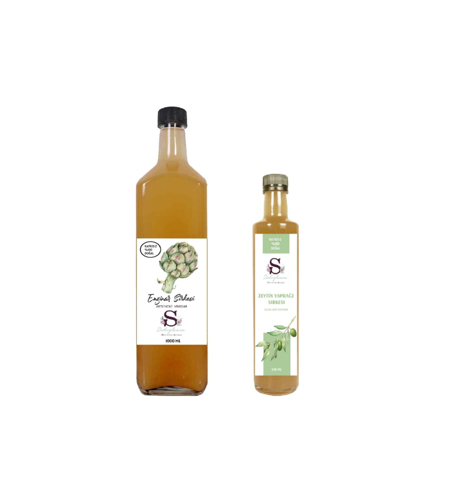 S heylaana Natural Artichoke Vinegar 1000 Ml - Natural Olive Leaf Vinegar 500 Ml