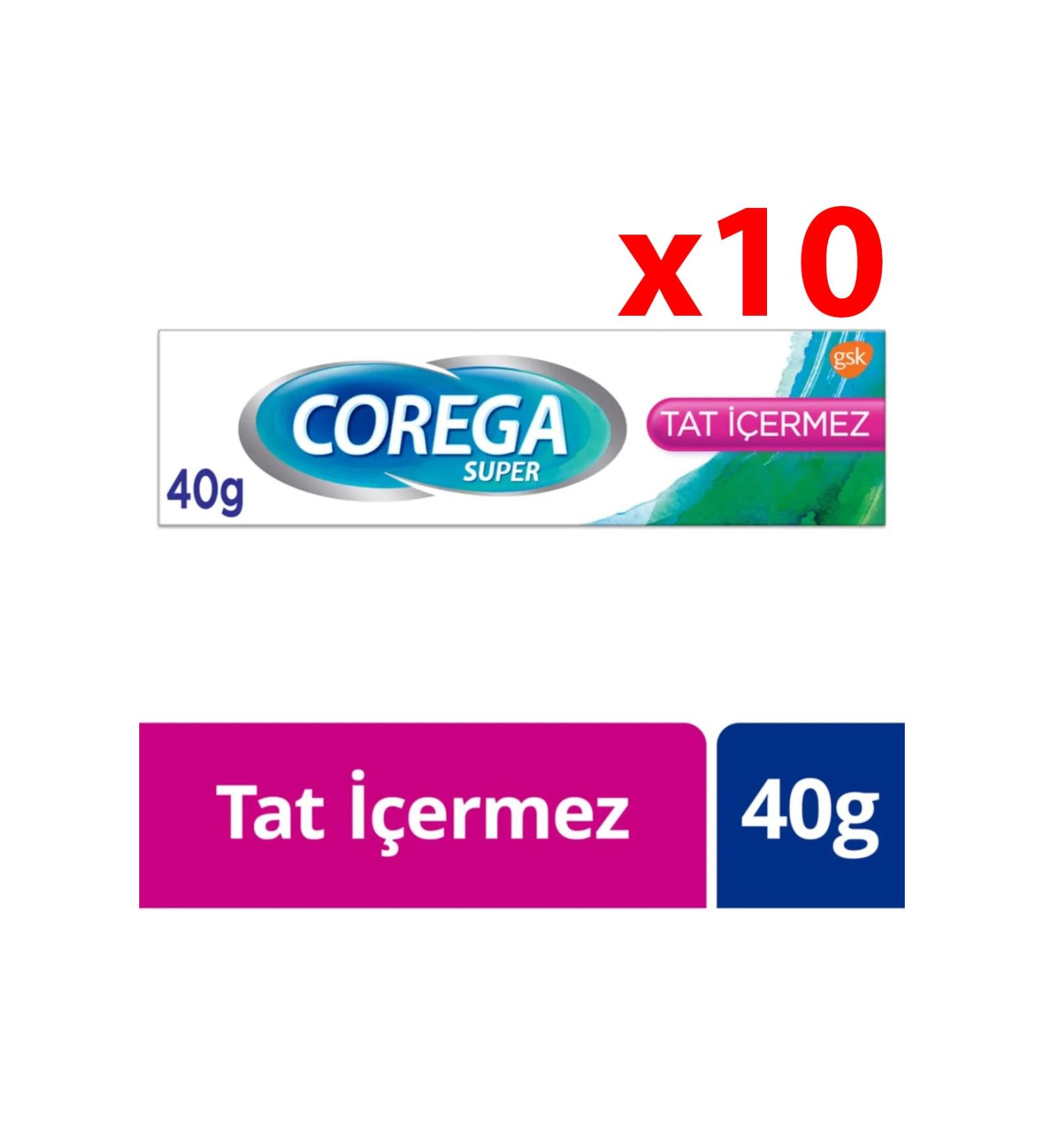 Corega Flavor Free Denture Adhesive Cream 40gr - 10 Pieces - Buy Online on GoSupps.com