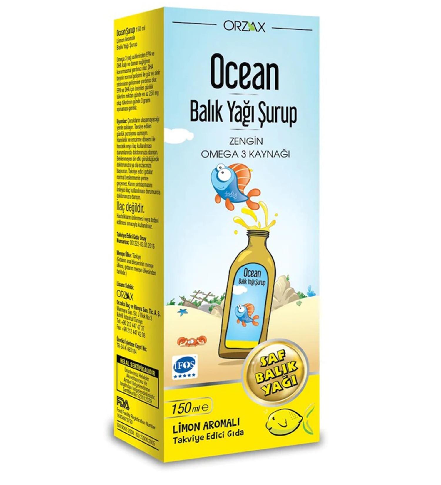 Ocean Omega 3 Lemon Fish Oil Syrup 150 ml