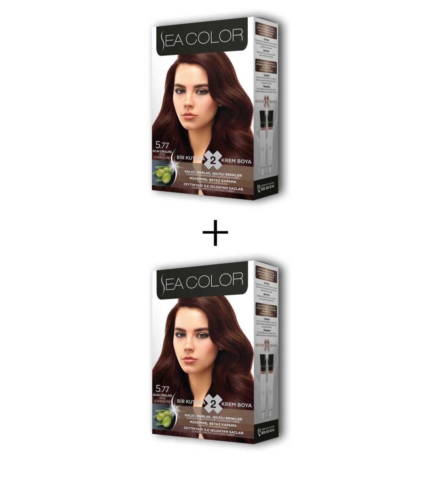2X2 Tube Cream Hair Dye Set Hot Chocolate No:5.77