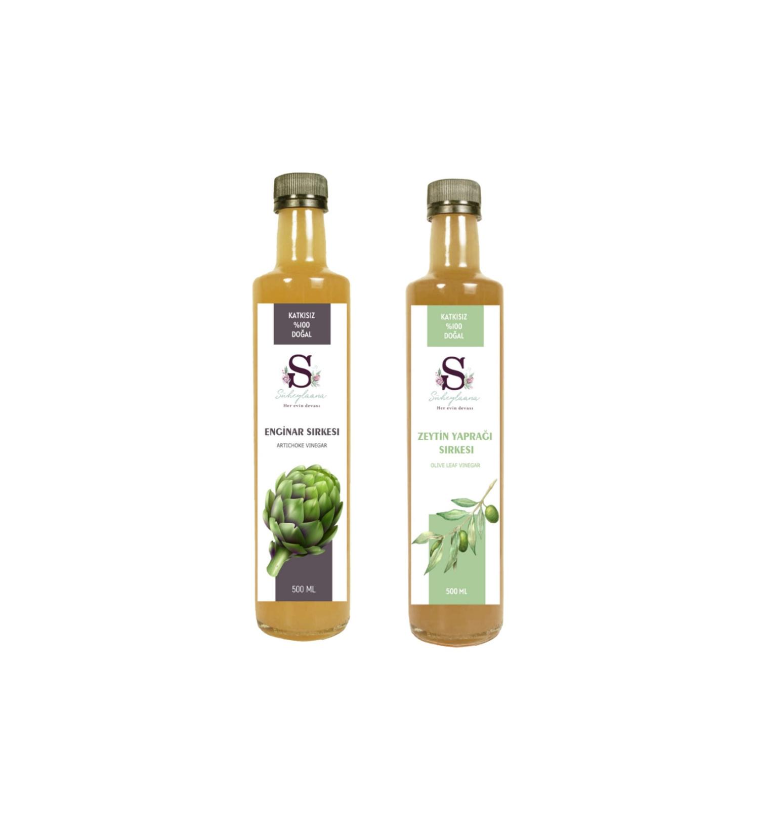 S heylaana Natural Artichoke Vinegar 500 Ml - Natural Olive Leaf Vinegar 500 Ml
