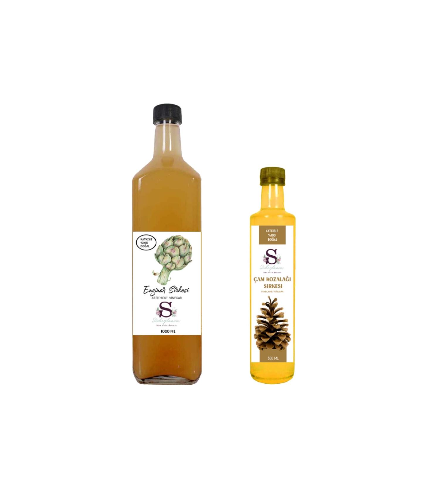 S heylaana Natural Artichoke Vinegar 1000 Ml - Natural Pine Cone Vinegar 500 Ml