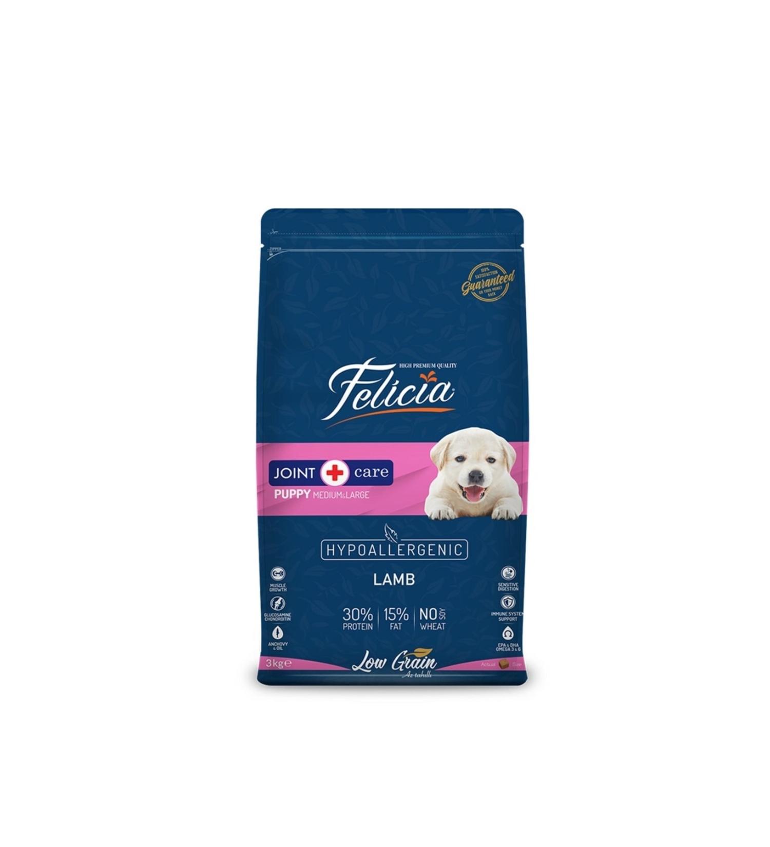 Felicia 3 Kg Puppy Lamb M/large Low Grain Breed Hypoallergenic Dog Food