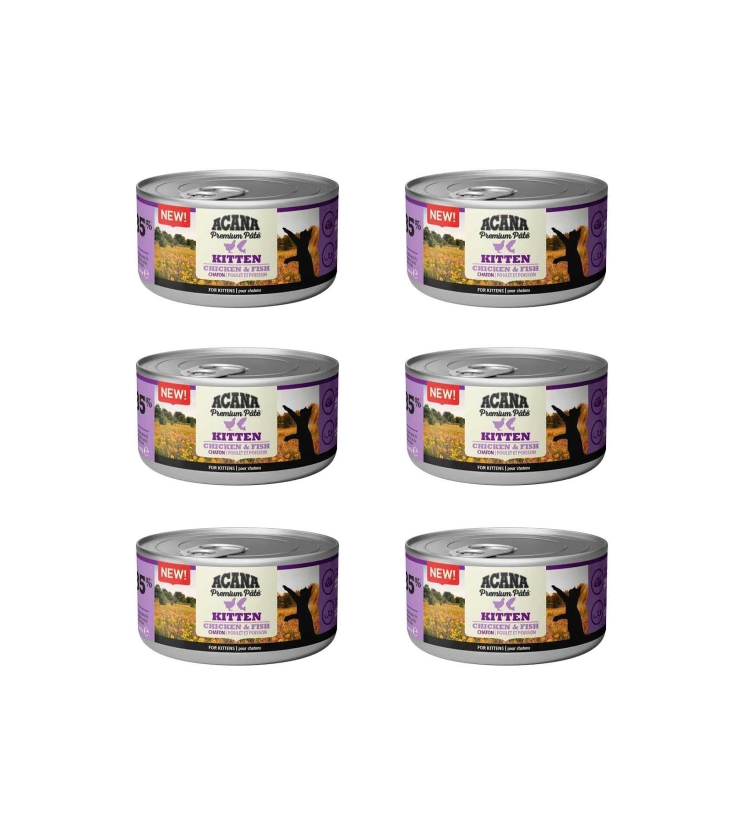 Acana Neo Pet Market Premium Pate (Paste) Chicken and Fish Kitten Canned Food 85 Gr X 6 Pieces