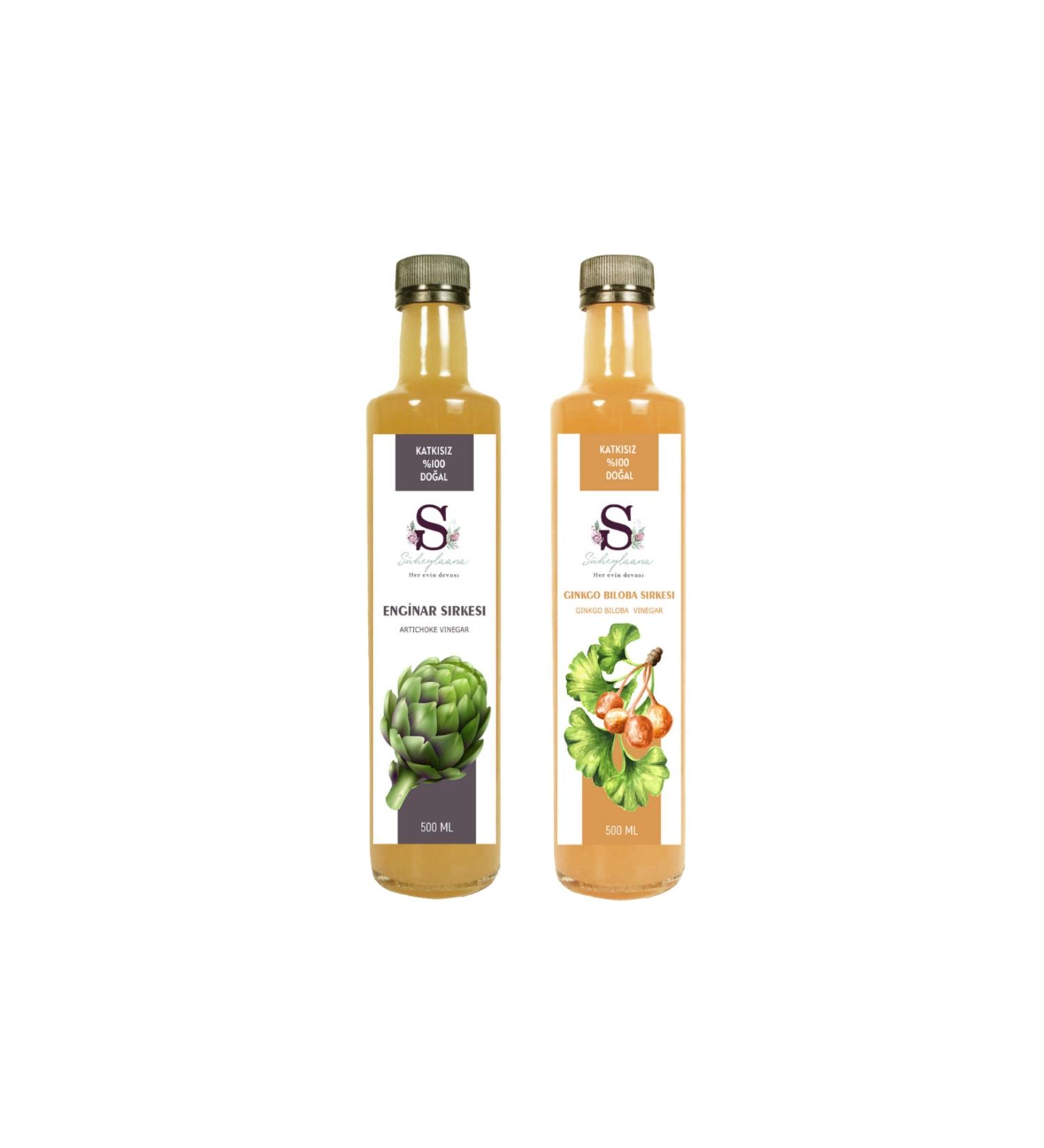 S heylaana Natural Artichoke Vinegar 500 Ml - Natural Ginkgo Biloba Vinegar 500 Ml