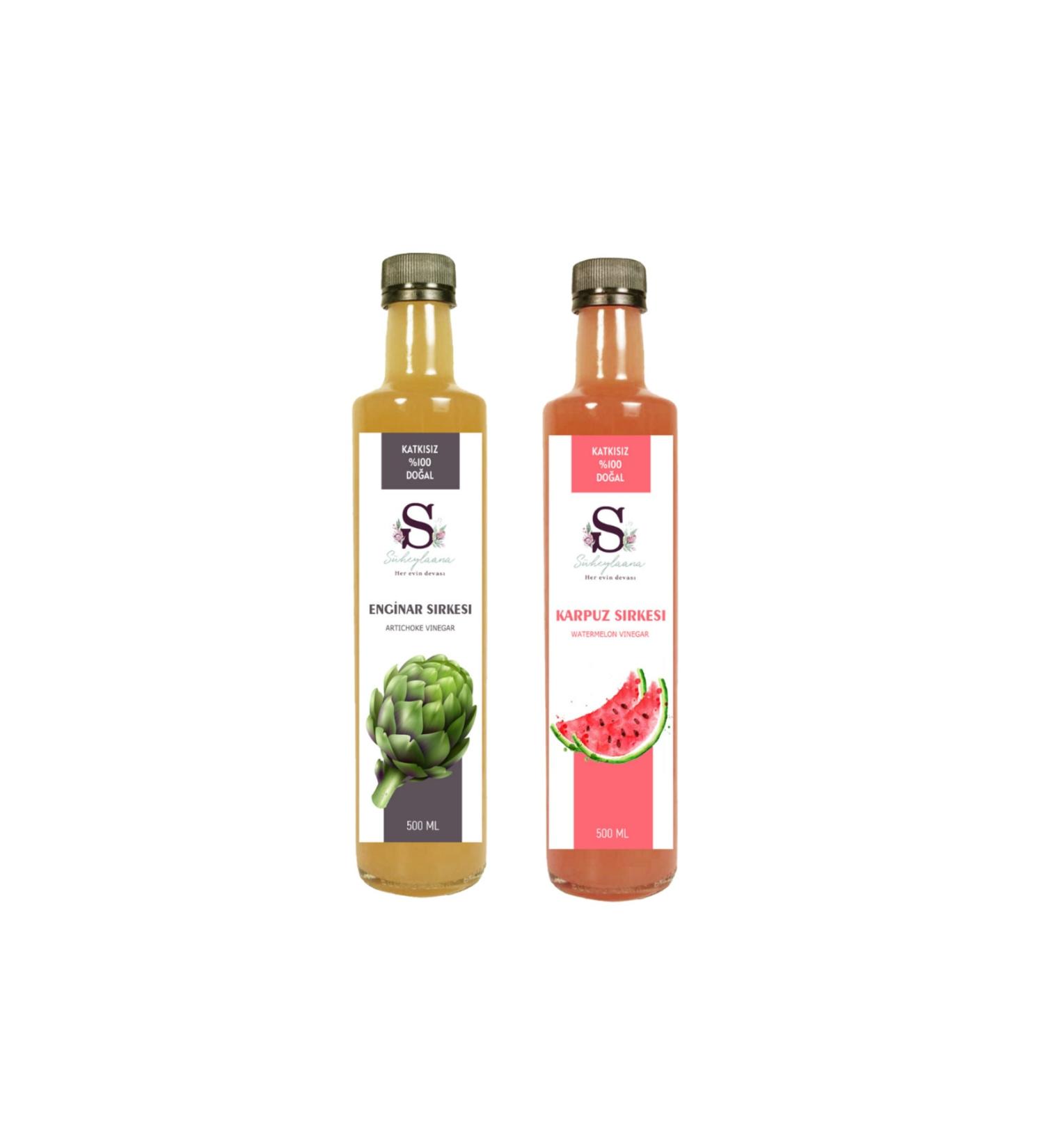 Suheylaana Natural Artichoke Vinegar 500 Ml - Natural Watermelon Vinegar 500 Ml