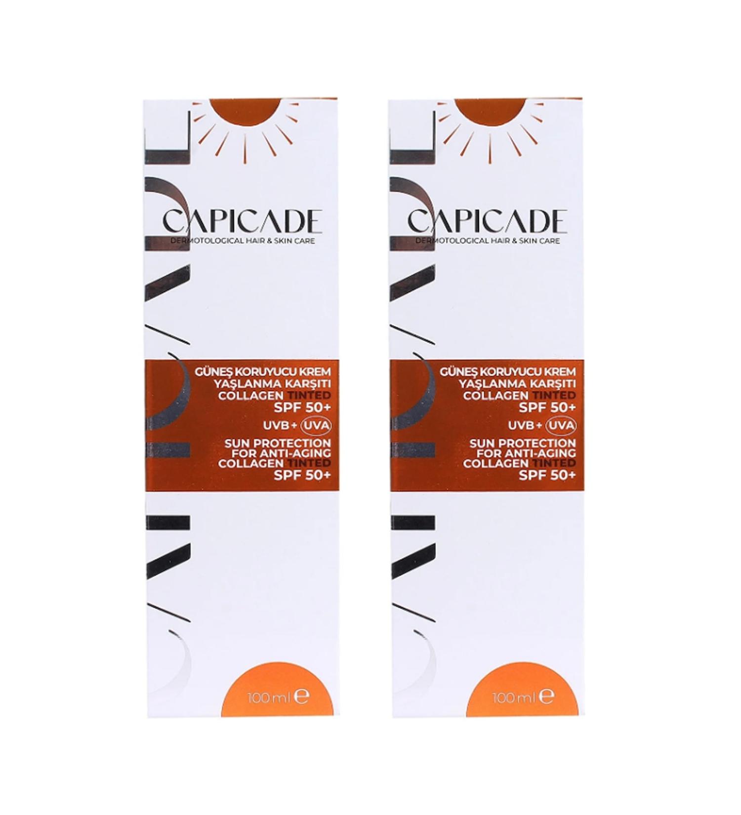 Capicade Sunscreen Cream Spf 50+ (Anti-Aging - Colored) 100x2 Ml