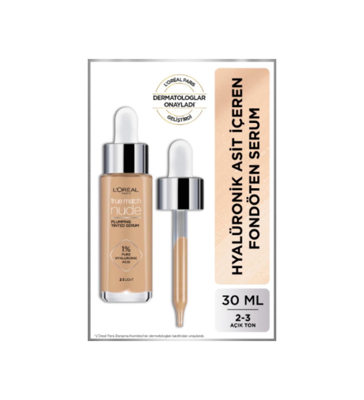 L'Oreal Paris True Match Nude Foundation Serum 2-3 Light 30 Ml
