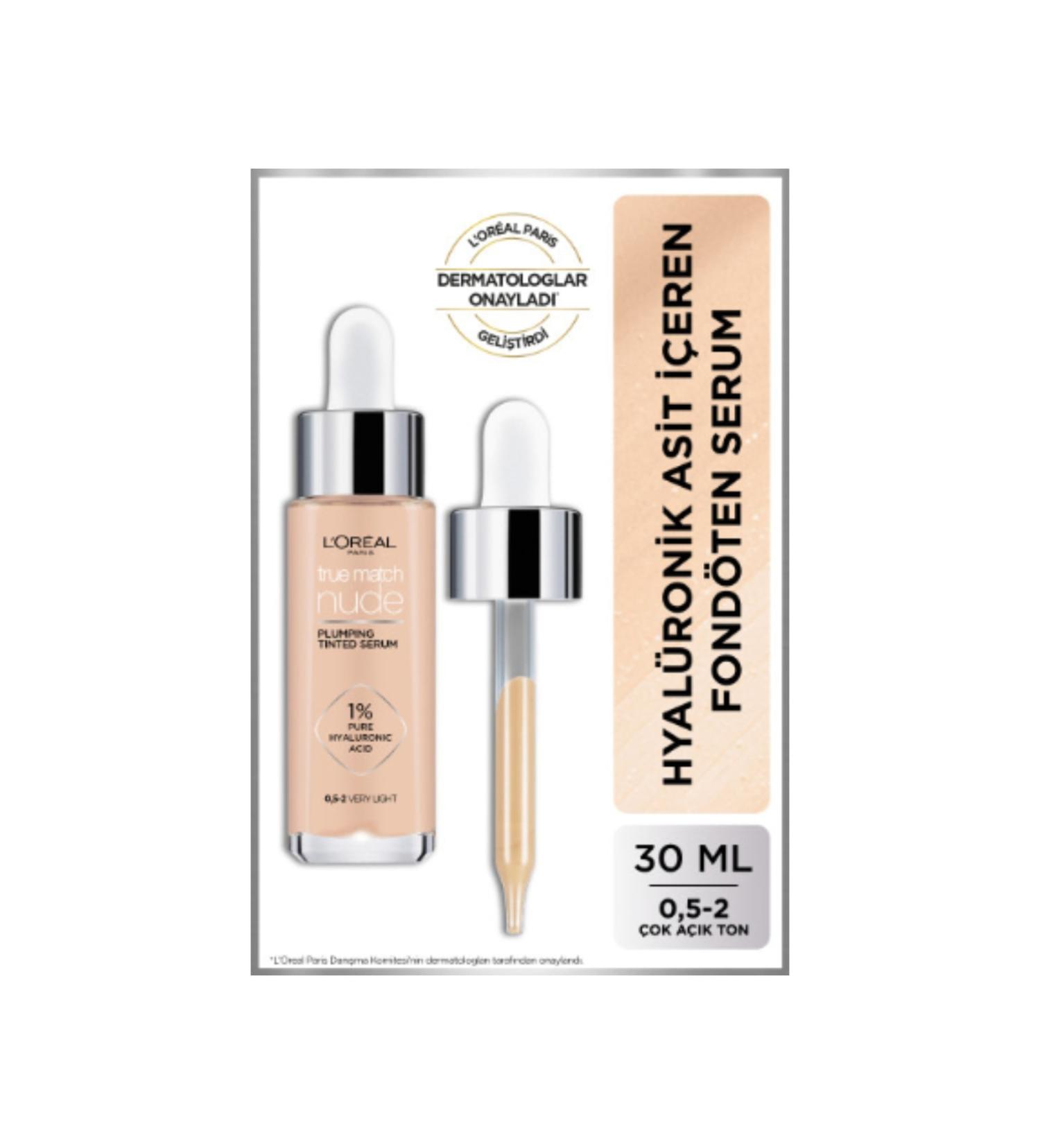 L'Oreal Paris Loreal True Match Nude Serum Foundation 0.5-2 Very Light