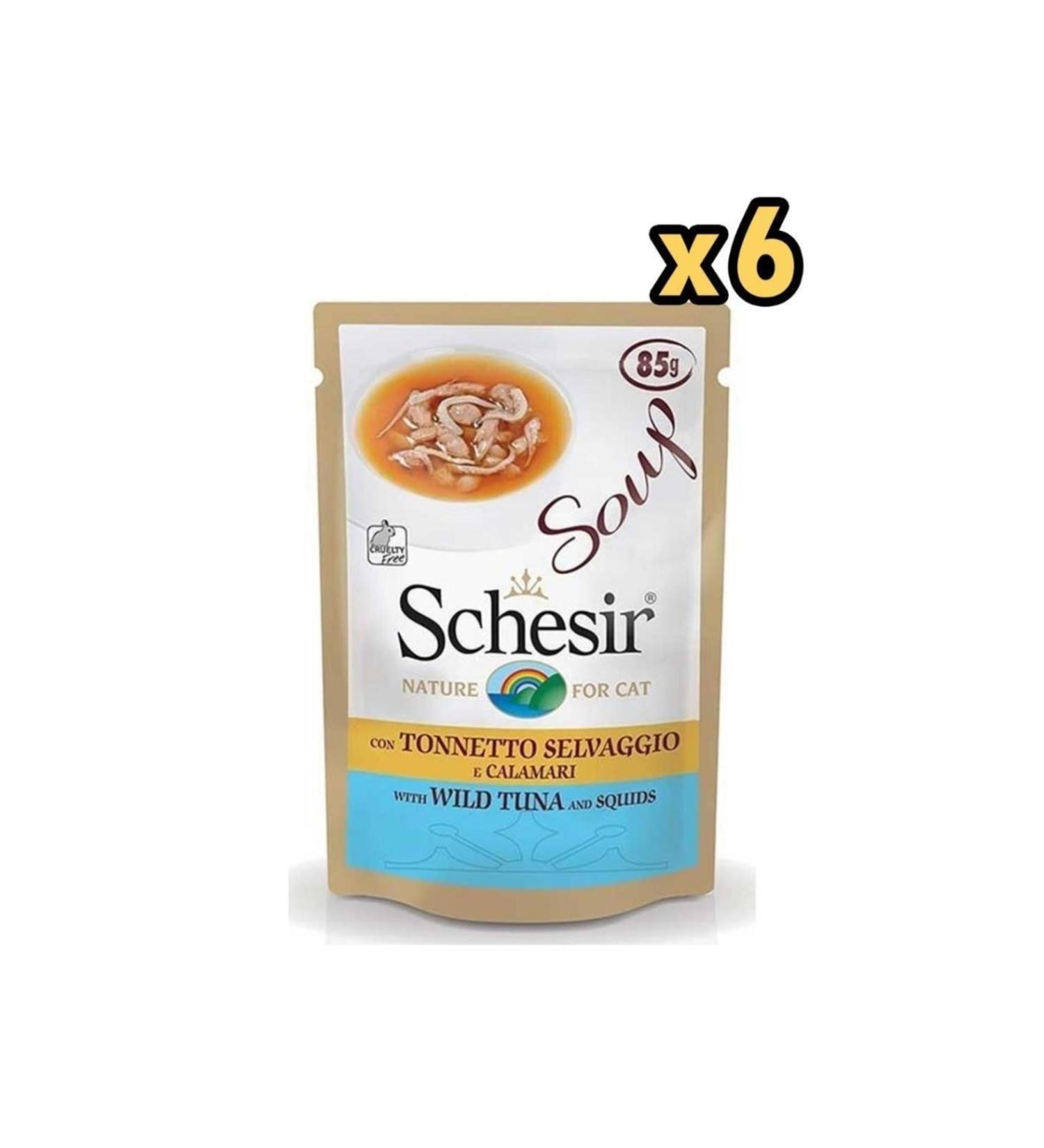Schesir Tuna and Calamari Cat Soup 85 Gr X 6 Pieces