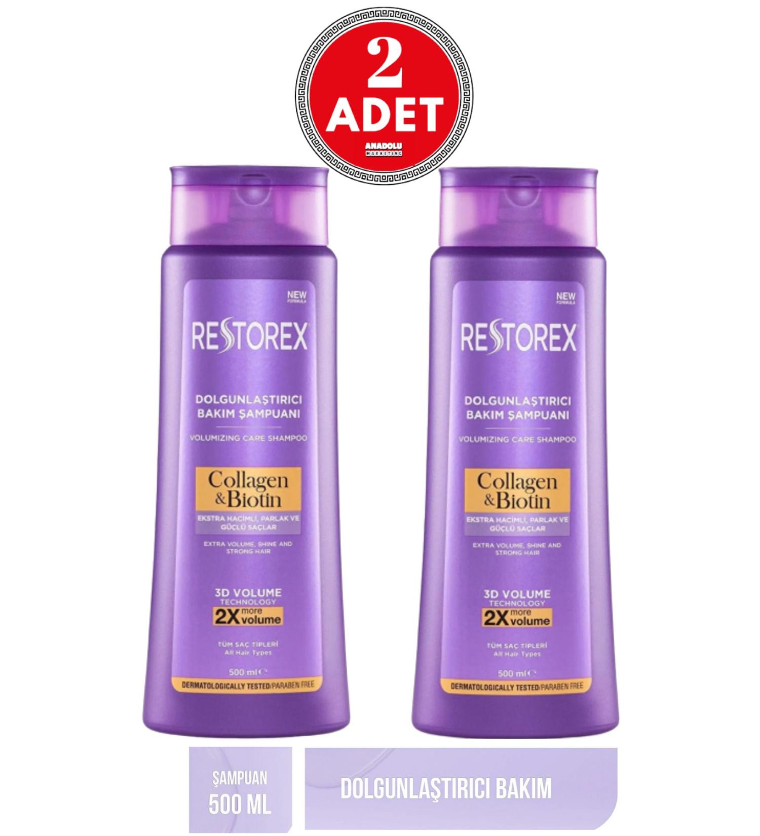 Restorex Collagen & Biotin Plumping Shampoo 500 Ml 2 Pieces - Buy Online on GoSupps.com
