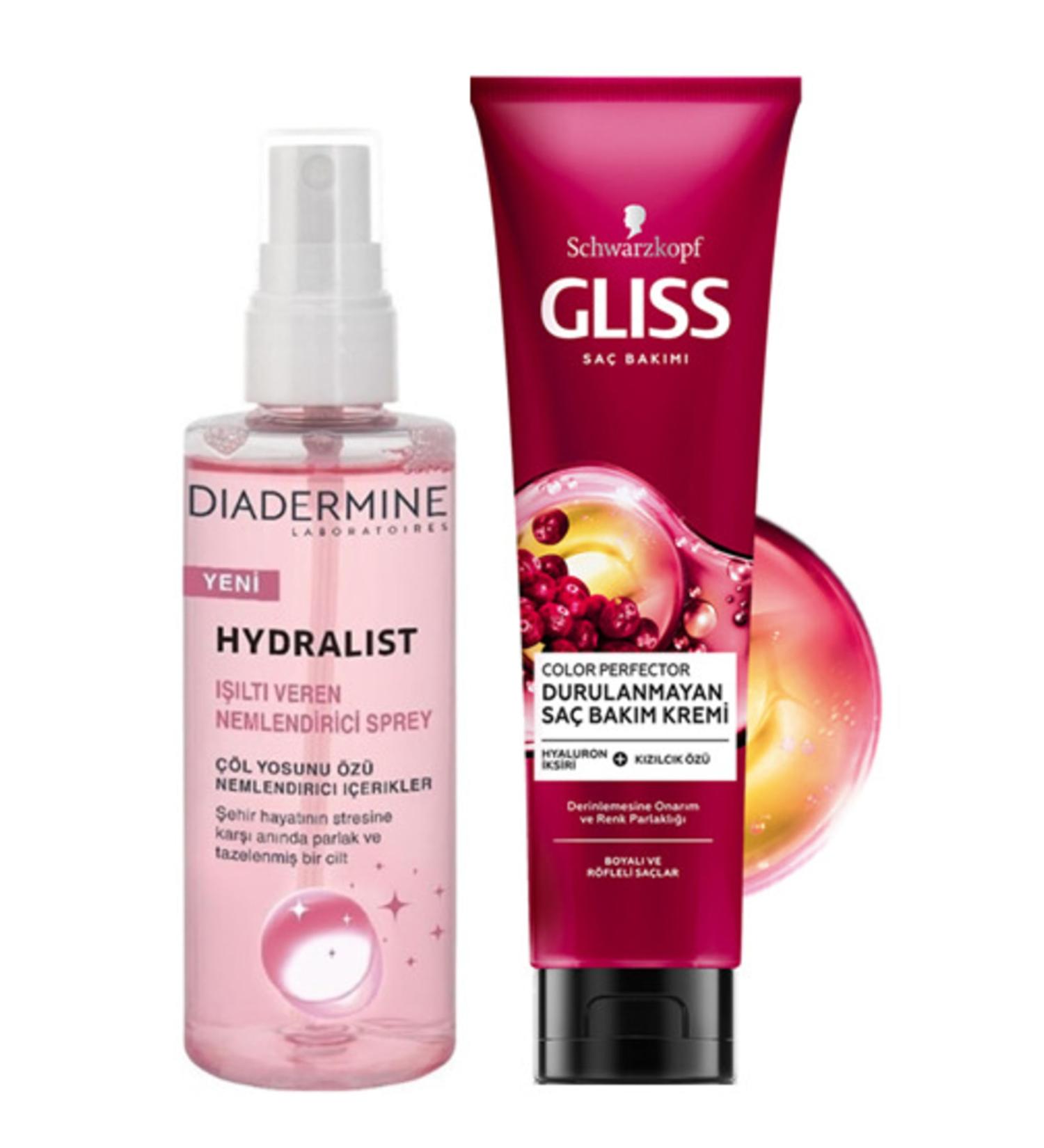 Diadermine Hydralist Moisturizing Spray 100 Ml + Gliss Leave-In Conditioner 150 Ml