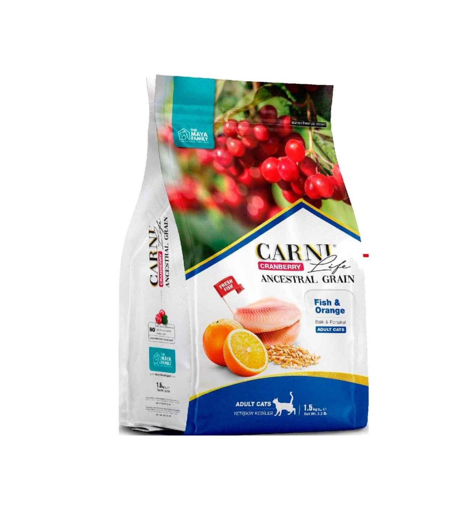 Chedy Carni Life Cat Food 1.5 Kg Cranberry Fish Orange
