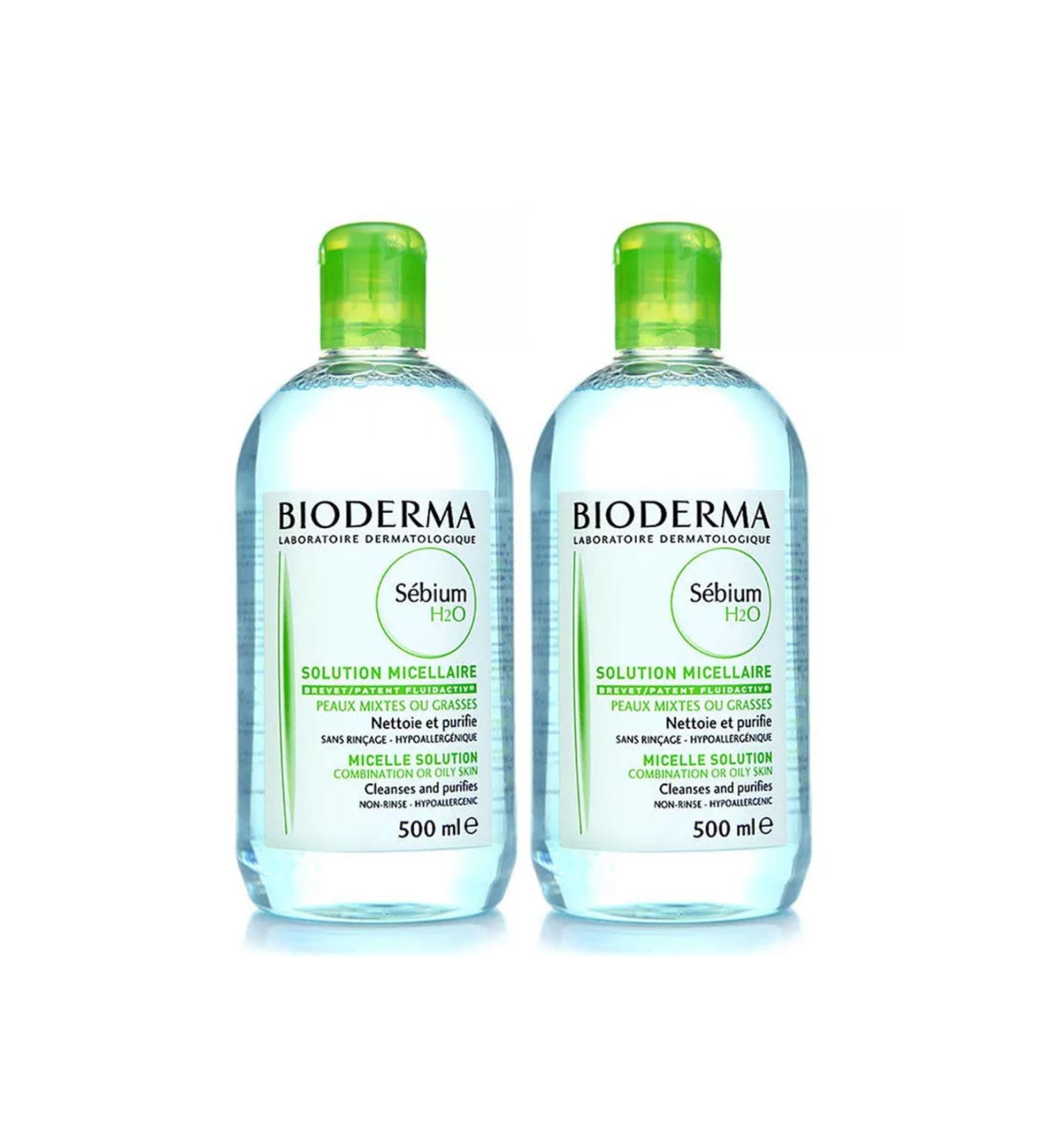 Bioderma Sebium H2o Face and Make-up Cleansing Water 2 X 500 Ml