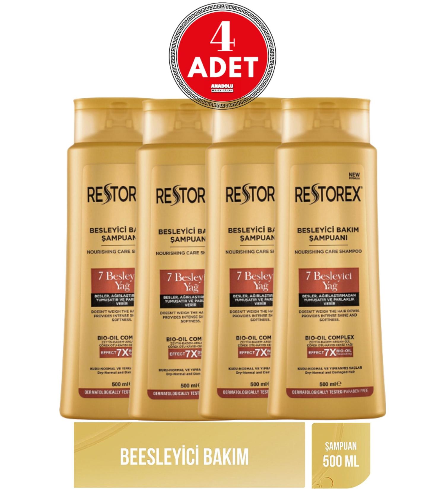 Restorex Care Shampoo 7 Nourishing Oils 500 ml 4 Pieces - Buy Online on GoSupps.com
