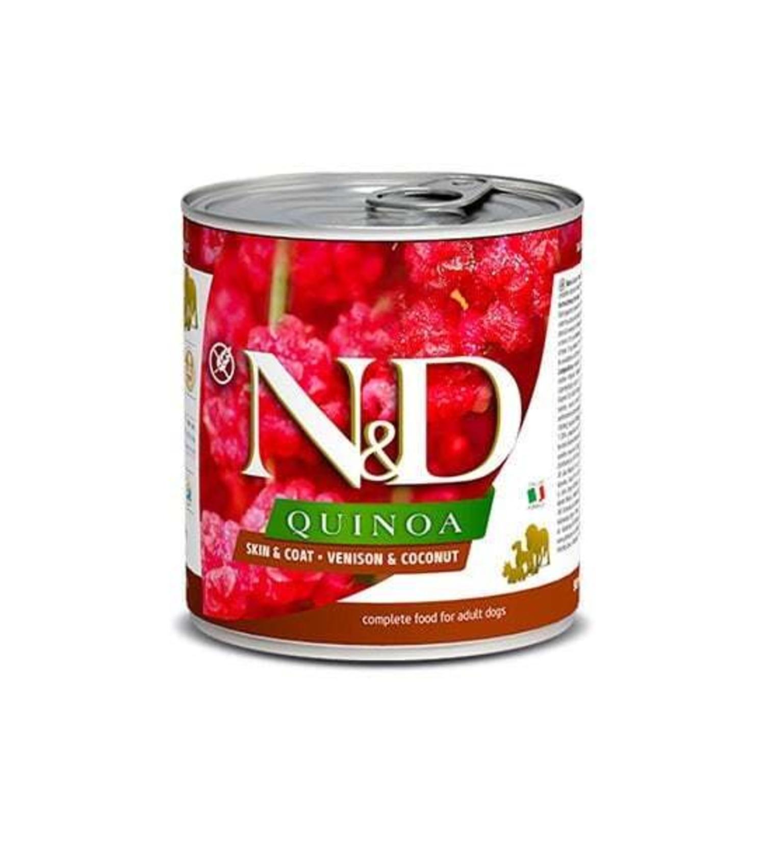 N & D Quinoa Skin Canned Dog Food with Venison and Coconut 285g