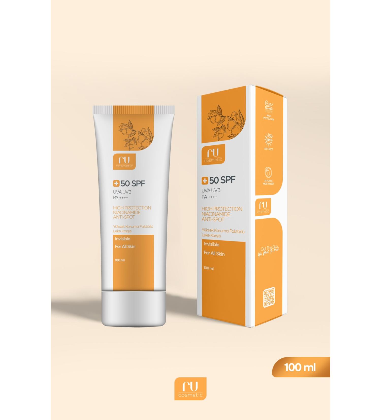 ru cosmetic Anti-Spot High Protection SPF 50+ Sun Cream 100 Ml. - Buy Online on GoSupps.com